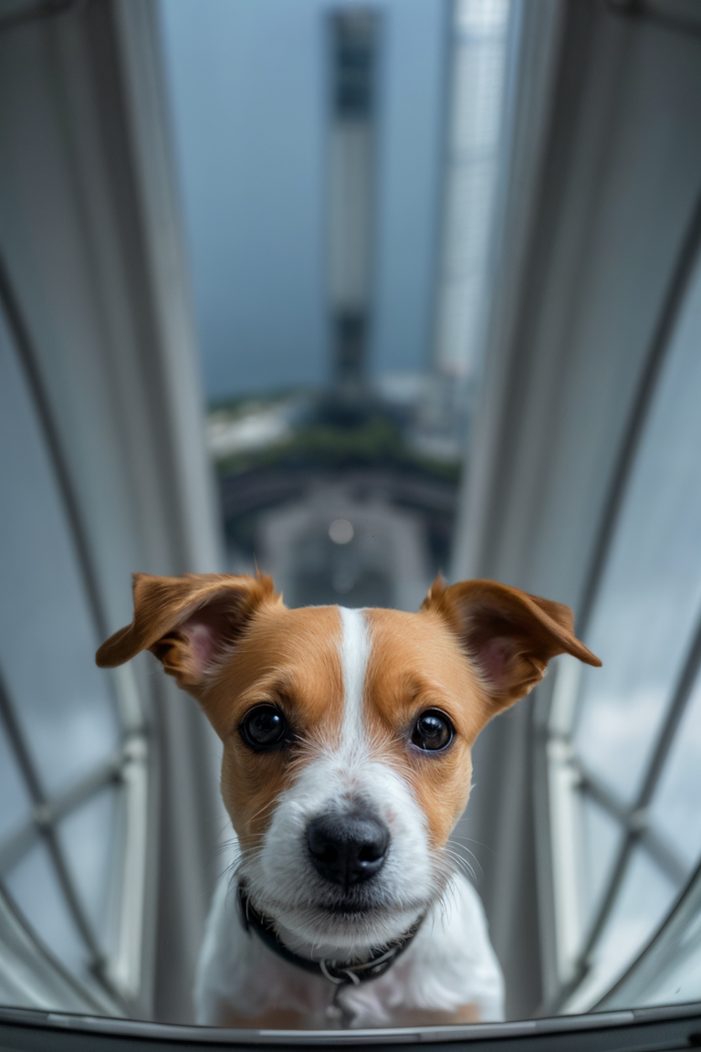 04439-1-art by Robert Antoine Pinchon, overhead angle of a Jack Russell Terrier, Sultan, from inside of a Telecommunications tower, Ligh.png